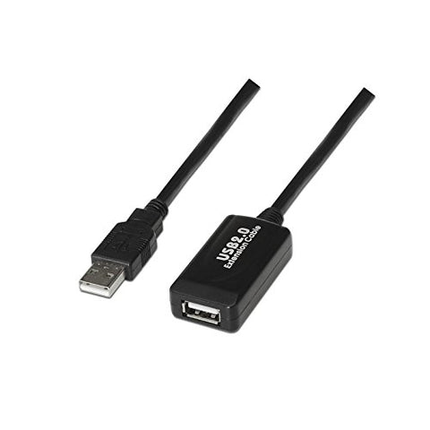 Cable Alargador USB 2.0 Nanocable 10.01.0212/ USB Macho - USB Hembra/ 10m/ Negro