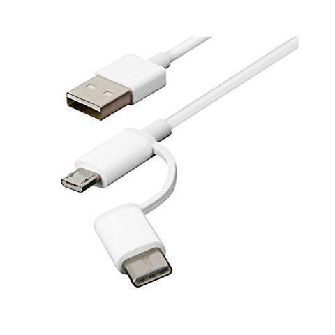 Cable USB 2.0 Xiaomi Mi 2-in-1 USB Cable SJV4082TY USB Macho - Micro USB Macho/ USB Tipo-C Macho/ 1m/ Blanco