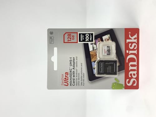 Tarjeta de Memoria SanDisk Ultra 128GB microSD XC con Adaptador/ Clase 10/ 80MB/s