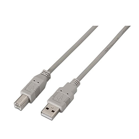 Cable USB 2.0 Impresora Nanocable 10.01.0104/ USB Tipo-B Macho - USB Macho/ 3m/ Beige