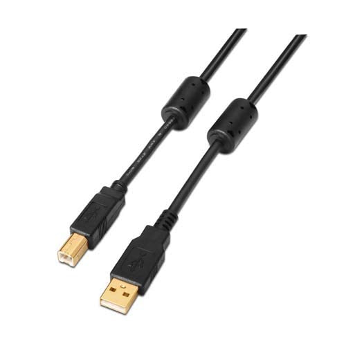 Cable USB 2.0 Impresora Nanocable 10.01.1202/ USB Tipo-B Macho - USB Macho / 2m/ Negro