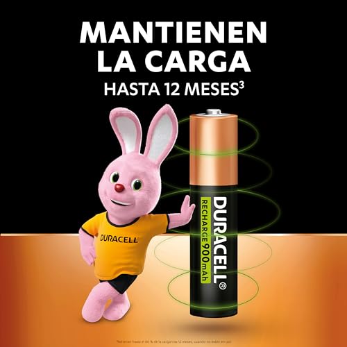 Pack de 4 Pilas AAA Duracell HR03-A/ 1.2V/ Recargables