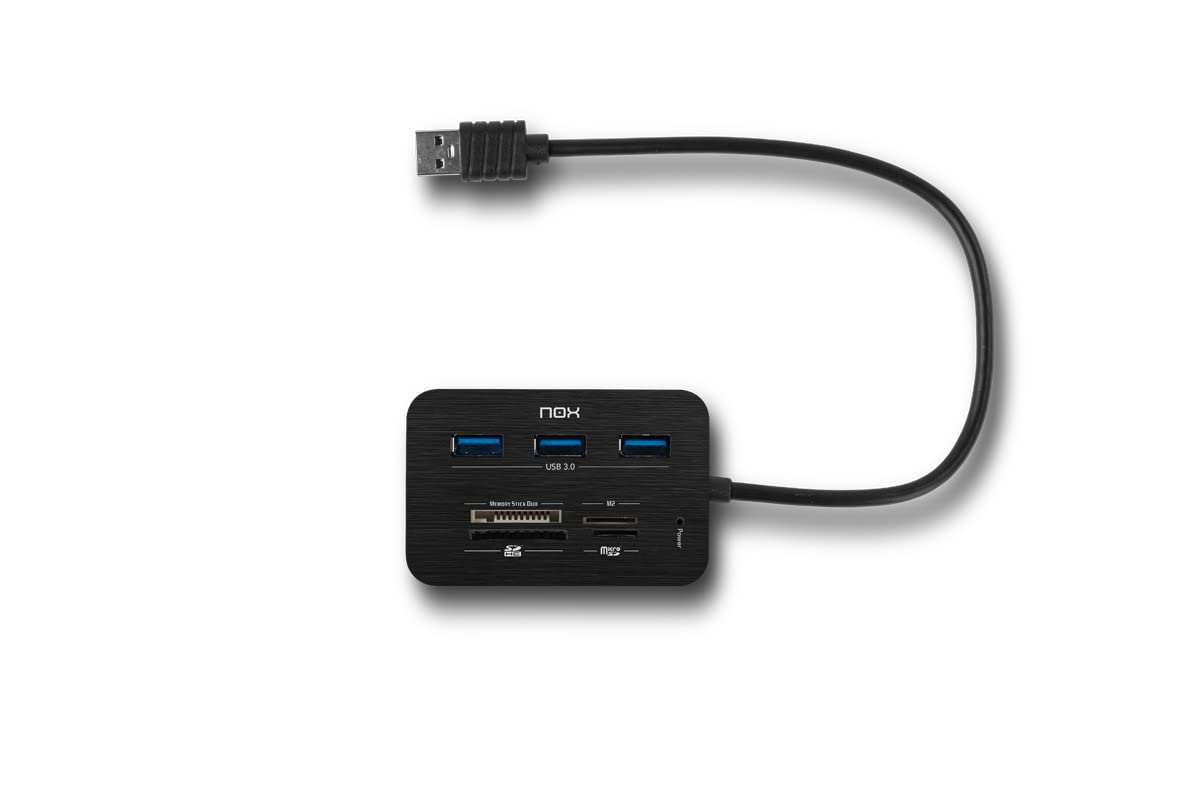 Hub USB 3.0 Nox Reader One/ 3xUSB/ 1x Lector de Tarjetas