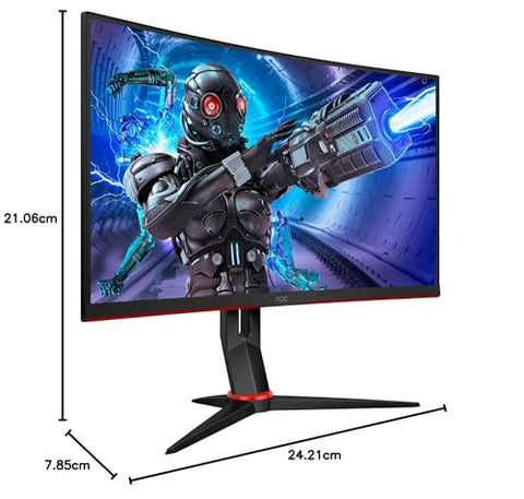 Monitor Gaming Curvo AOC C27G2ZE/BK 27'/ Full HD/ 1ms/ 240Hz/ VA/ Negro y Rojo