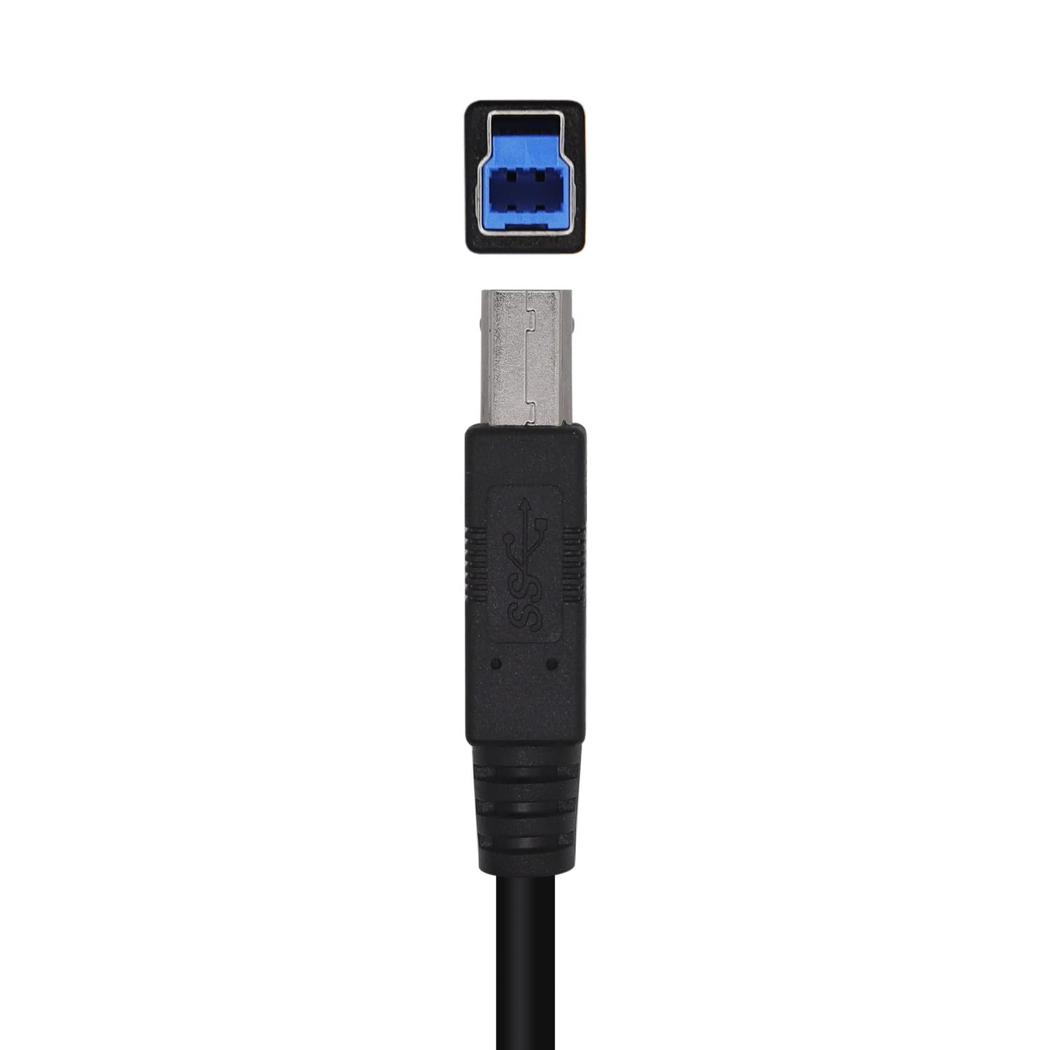 Cable USB 3.0 Impresora Aisens A105-0445/ USB Tipo-B Macho - USB Macho/ 3m/ Negro