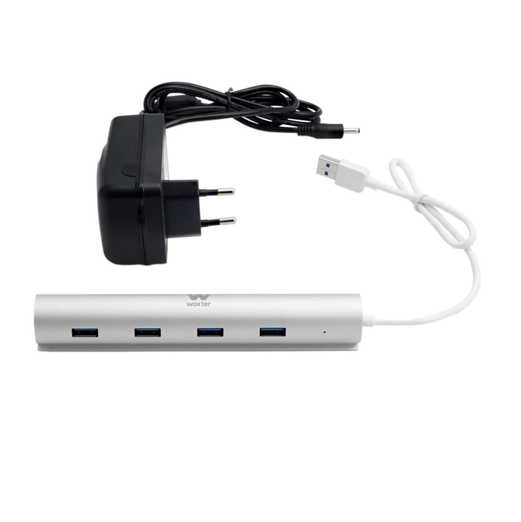 Hub USB 3.0 con Alimentación Externa Woxter HUB 73 PE26-142/ 7xUSB/ Gris