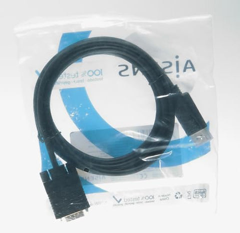 Cable Conversor Aisens A125-0365/ DisplayPort Macho - VGA Macho/ Hasta 5W/ 2300Mbps/ 2m/ Negro