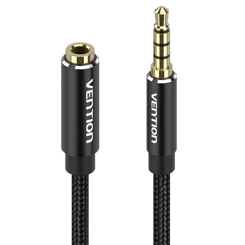 Cable Estéreo Vention BHCBF/ Jack 3.5 Macho - Jack 3.5 Hembra/ 1m/ Negro