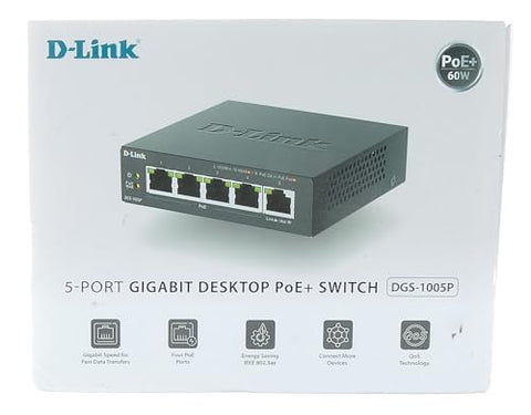 Switch D-Link DGS-1005P 5 Puertos/ RJ-45 10/100/1000 PoE