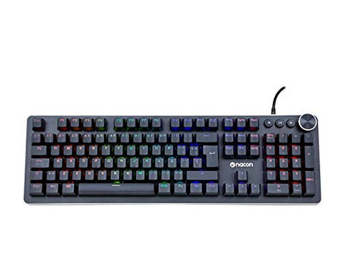 Nacon PCCL-520ES - Teclado Gaming Mecánico, Retroiluminado QWERTY Español, Negro