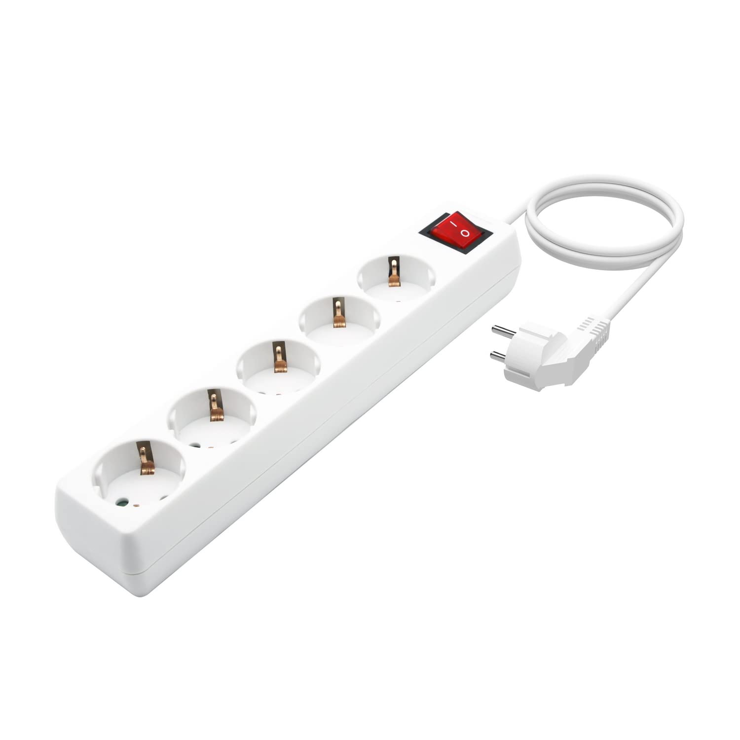 Regleta con Interruptor Aisens A154-0651/ 5 Tomas de Corriente/ Cable 1.4m/ Blanco