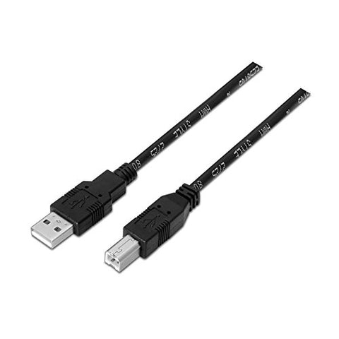 Cable USB 2.0 Impresora Nanocable 10.01.0102/ USB Tipo-B Macho - USB Macho/ 1m/ Negro