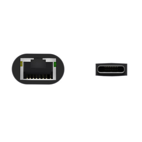 Adaptador USB Tipo-C Aisens A109-0709/ USB Tipo-C Macho - RJ45 Hembra/ 1000Mbps/ 15cm/ Gris