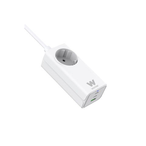 Regleta Woxter PE26-180/ 1 Tomas de Corriente/ 2 USB Tipo-C/ 1 USB-A/ Cable 1.5m/ Blanco