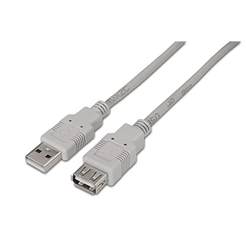 Cable Alargador USB 2.0 Nanocable 10.01.0202/ USB Macho - USB Hembra/ 1m/ Beige