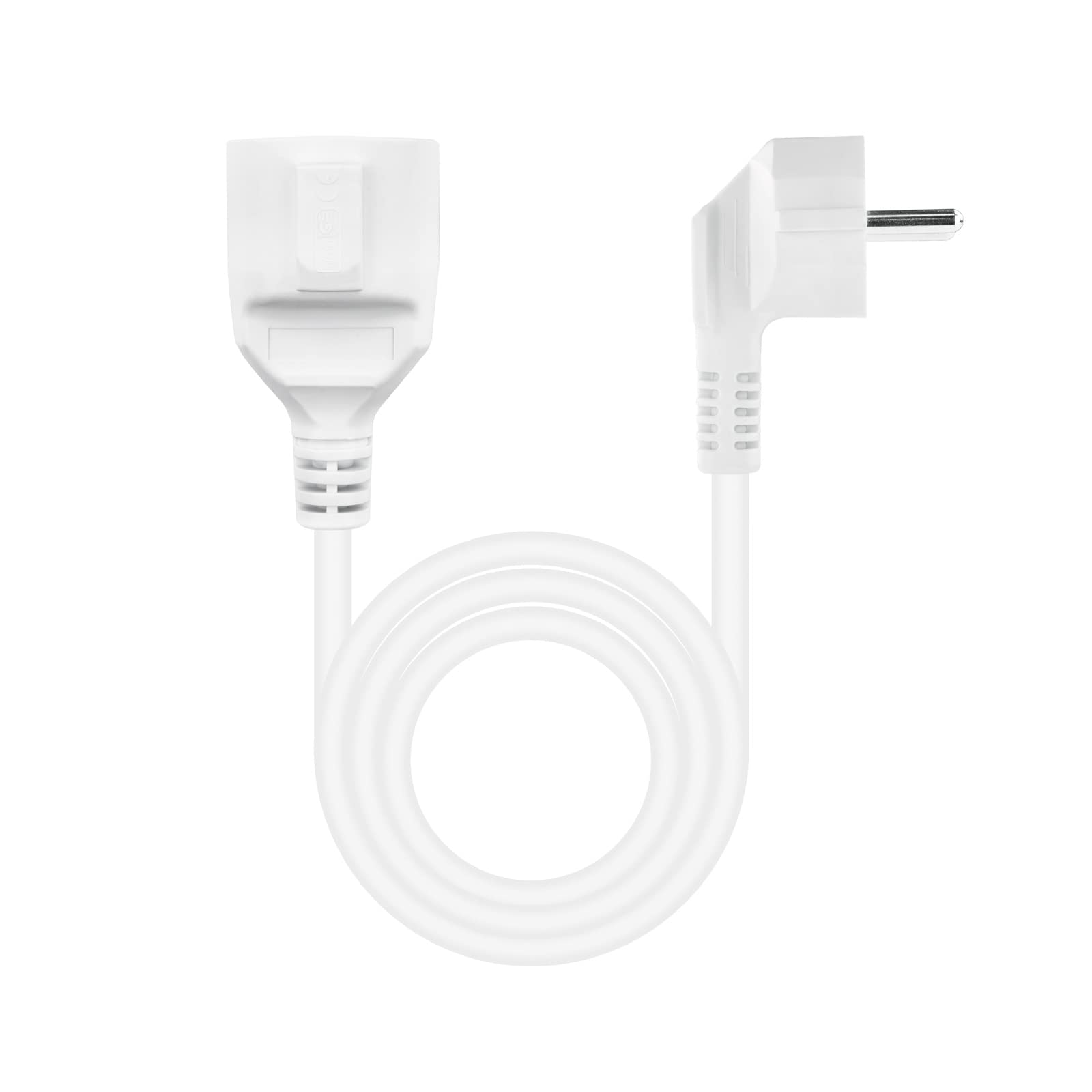 Cable Alargador de Corriente Nanocable 10.22.0602-W/ Schuko Hembra - Schuko Macho/ 2m/ Blanco