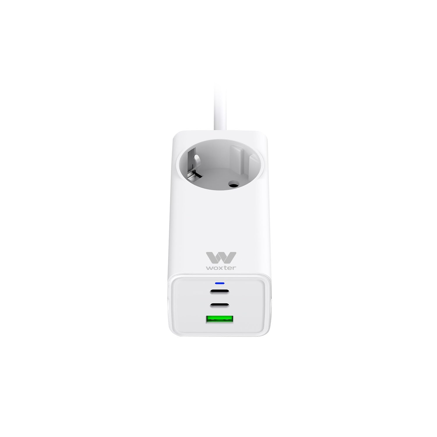 Regleta Woxter PE26-180/ 1 Tomas de Corriente/ 2 USB Tipo-C/ 1 USB-A/ Cable 1.5m/ Blanco