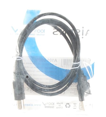 Cable USB 2.0 Impresora Aisens A101-0005/ USB Tipo-B Macho - USB Macho/ Hasta 2.5W/ 60Mbps/ 1m/ Negro