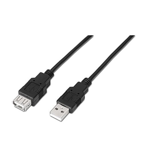 Cable Alargador USB 2.0 Nanocable 10.01.0202-BK/ USB Macho - USB Hembra/ 1m/ Negro