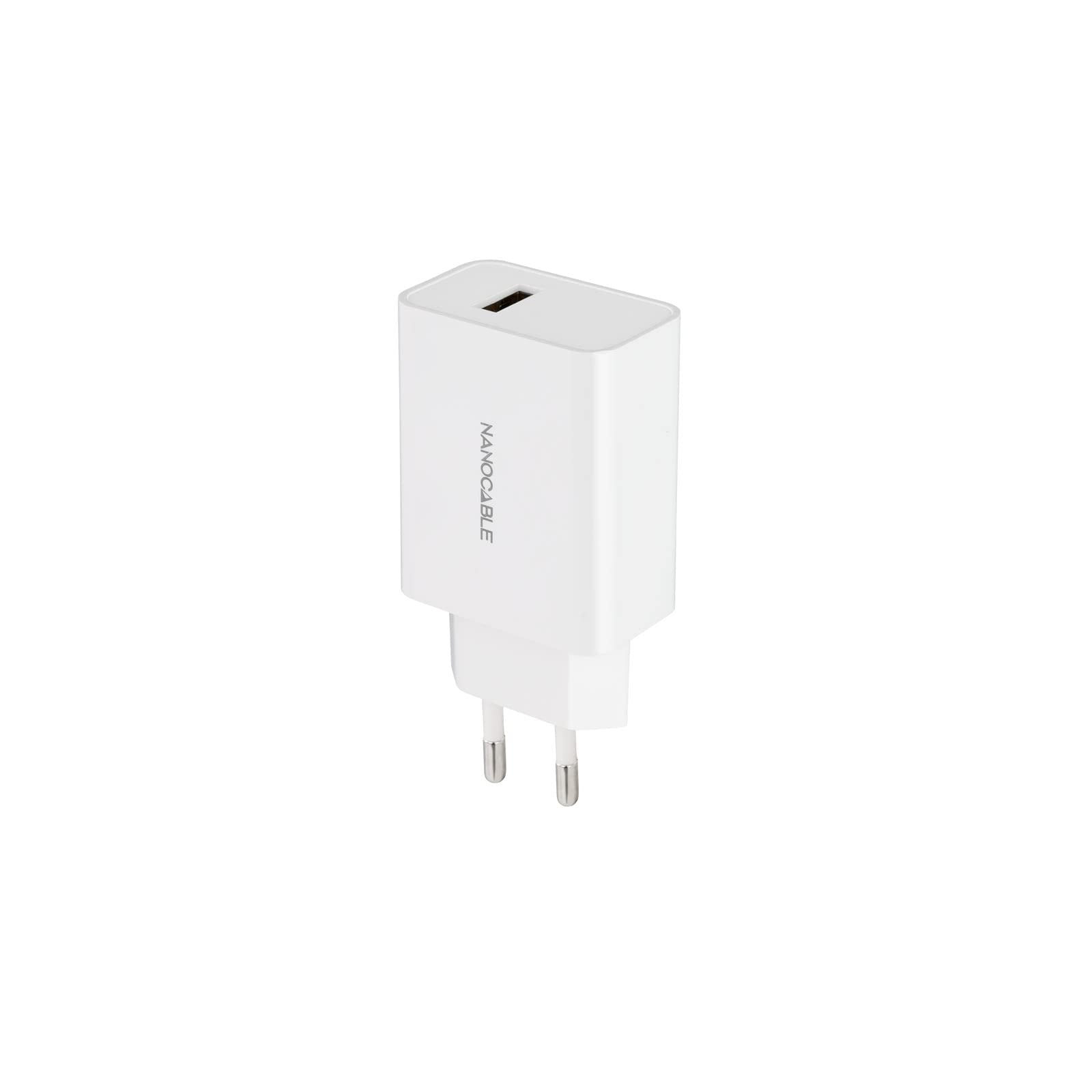 Cargador de Pared Nanocable 10.10.2003/ 1xUSB/ 2.1A/ Blanco