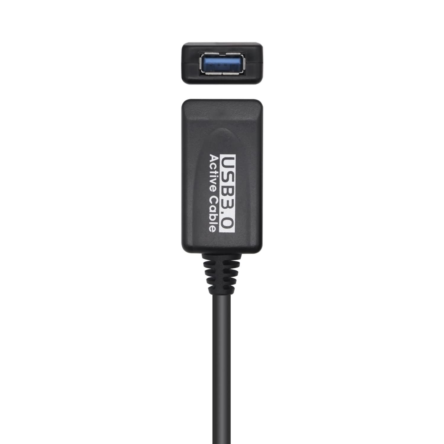 Cable Alargador USB 3.0 con Amplificador Aisens A105-0525/ USB Macho - USB Hembra/ Hasta 9W/ 625Mbps/ 5m/ Negro