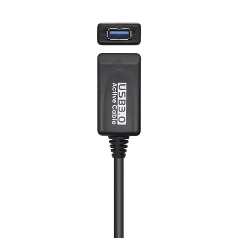 Cable Alargador USB 3.0 con Amplificador Aisens A105-0525/ USB Macho - USB Hembra/ Hasta 9W/ 625Mbps/ 5m/ Negro