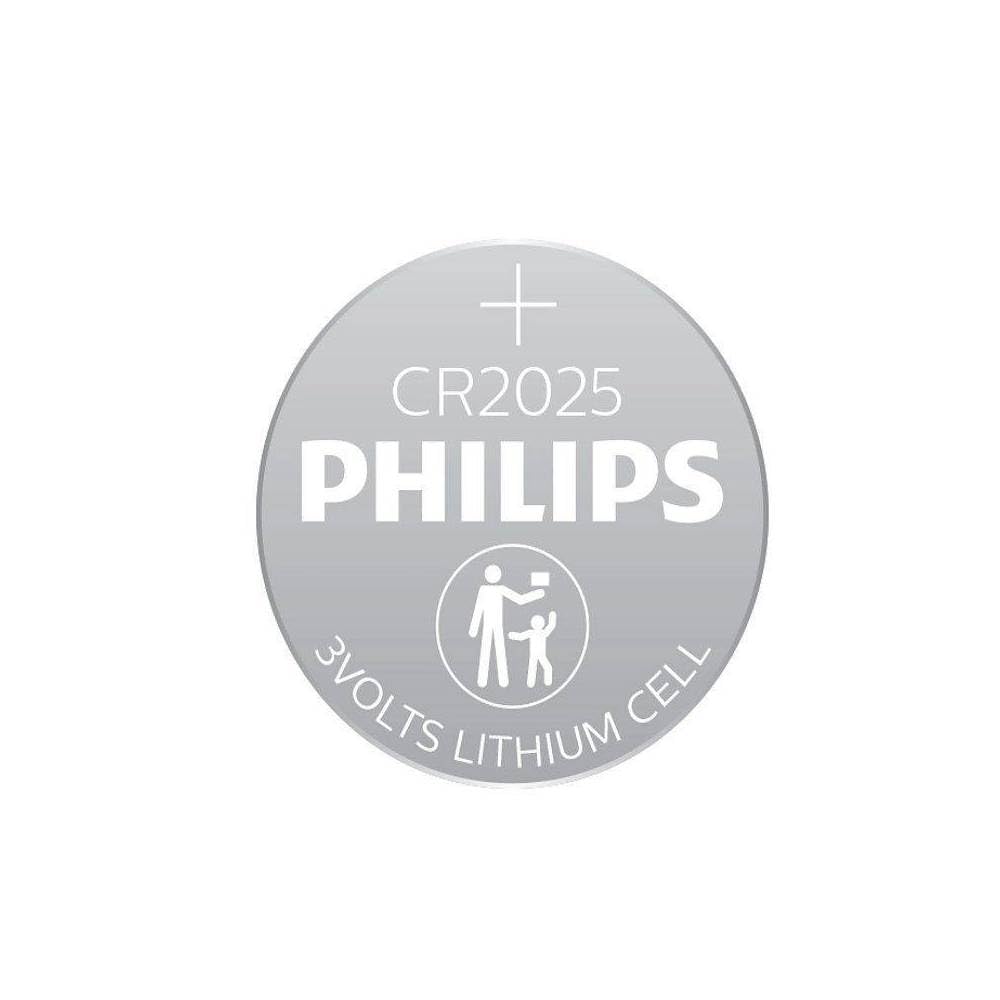 Pack de 4 Pilas de Botón Philips CR2025 Lithium/ 3V