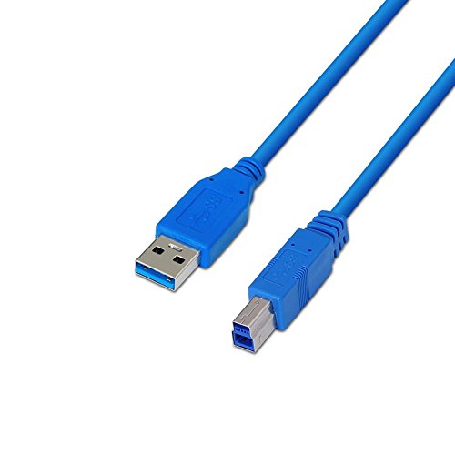 Cable USB 3.0 Impresora Nanocable 10.01.0802-BL/ USB Tipo-B Macho - USB Macho/ 2m/ Azul