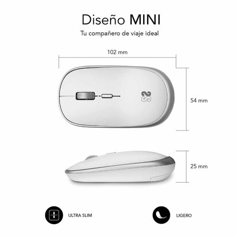 Ratón Mini Inalámbrico Subblim Wireless Mini/ Hasta 1600 DPI/ Plata