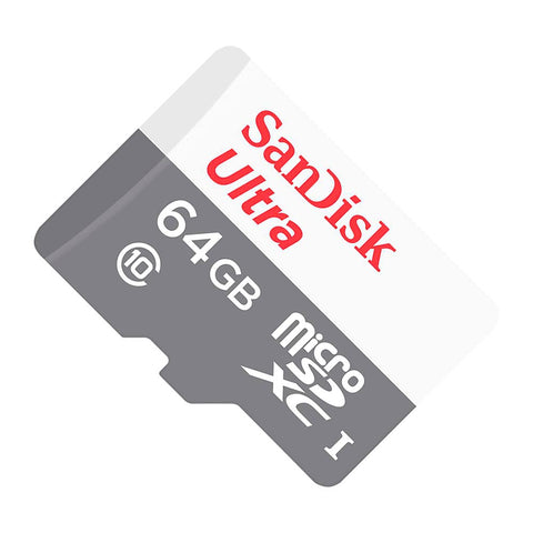 Tarjeta de Memoria SanDisk Ultra 64GB microSD XC con Adaptador/ Clase 10/ 100MB/s