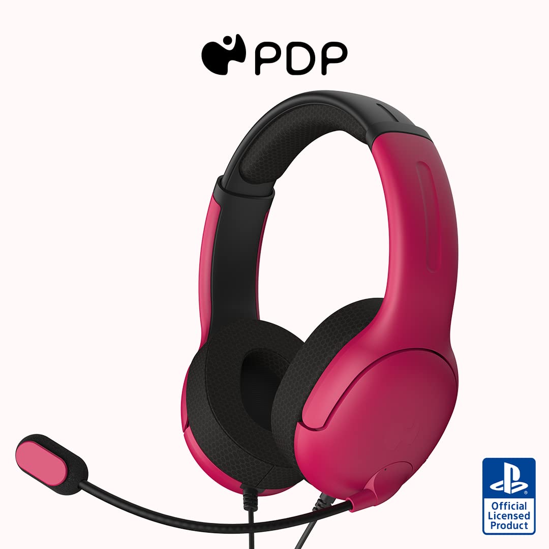 PDP AIRLITE Wired auricular Red With Noise Cancelling Microphone For SONY PLAYSTATION PS5 - PS4, Officially Licensed