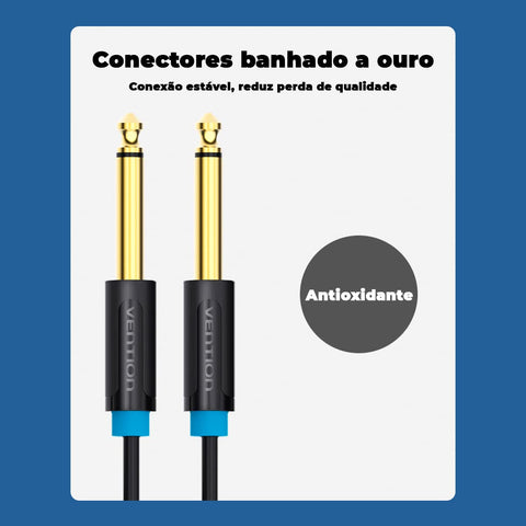 Cable Mono Vention BAABD/ Jack 6.5 Macho - Jack 6.5 Macho/ 50cm/ Negro