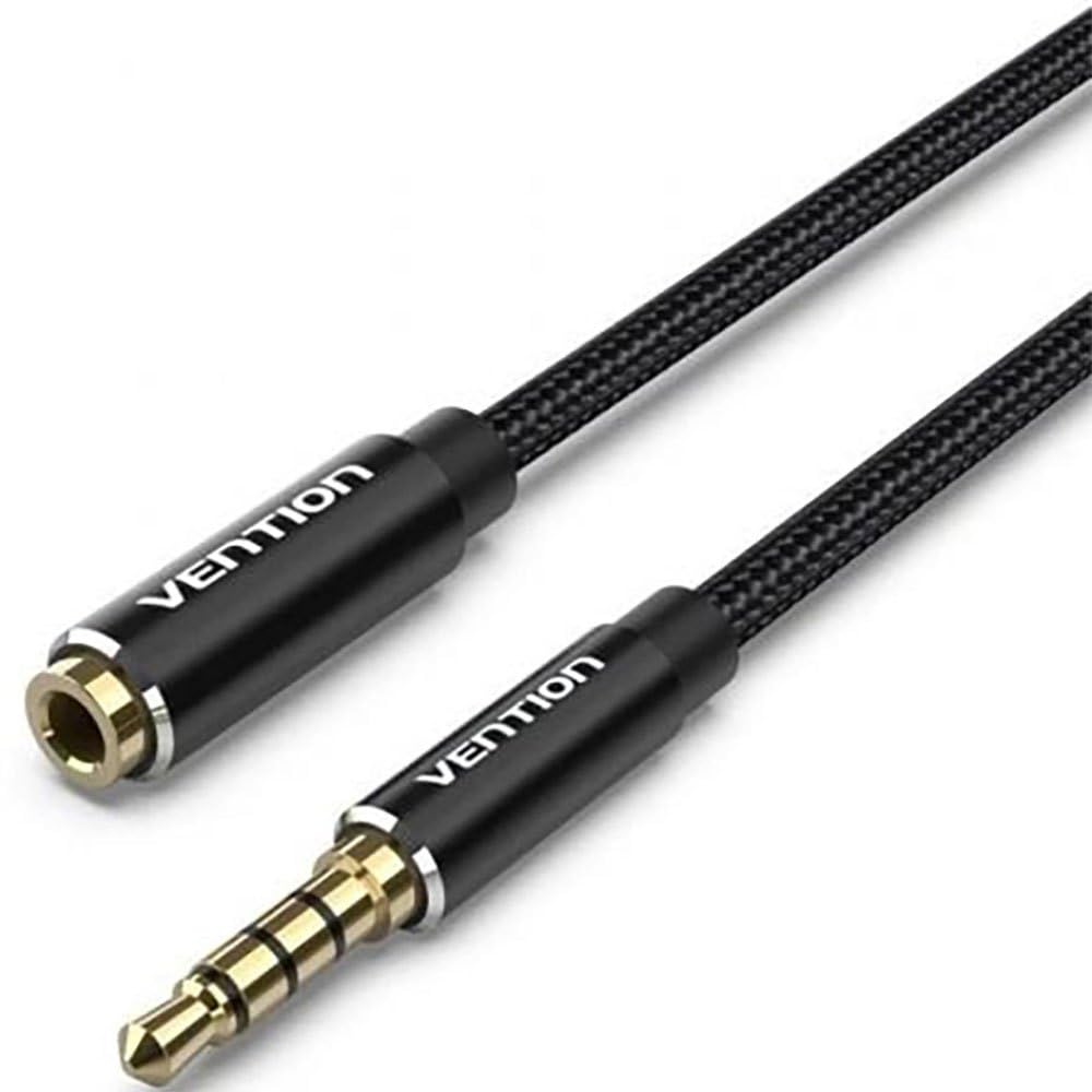 Cable Estéreo Vention BHCBD/ Jack 3.5 Macho - Jack 3.5 Hembra/ 50cm/ Negro