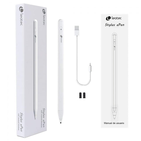 Lápiz Electrónico Leotec LESTP04W Stylus ePen Plus para Android, IOS y Windows/ Blanco