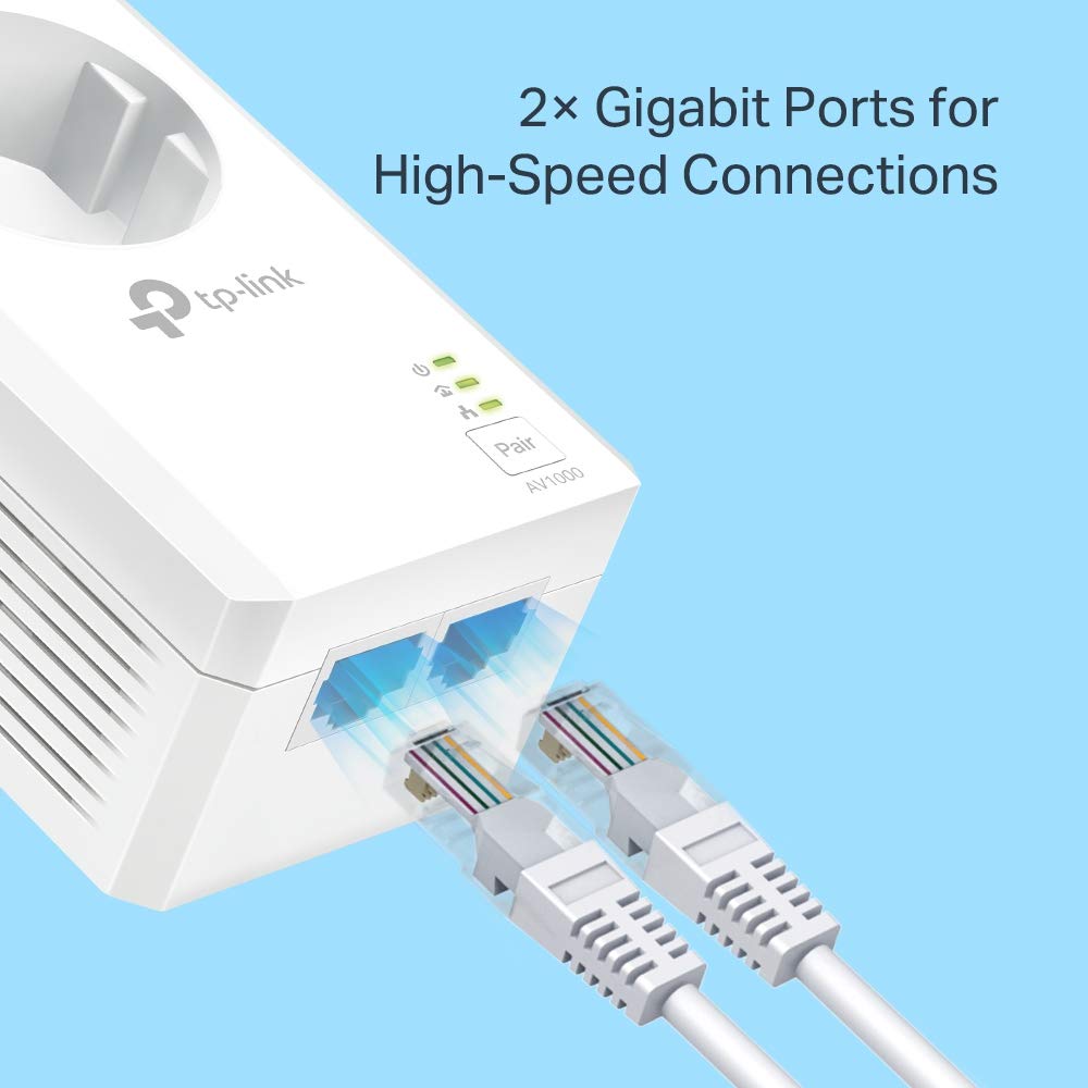 Adaptador Powerline TP-Link TL-PA7027P KIT 1000Mbps/ Alcance 300m/ Pack de 2