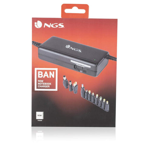 Cargador de Portátil NGS BAN/ 90W/ Manual/ 11 Conectores/ Voltaje 12-20V