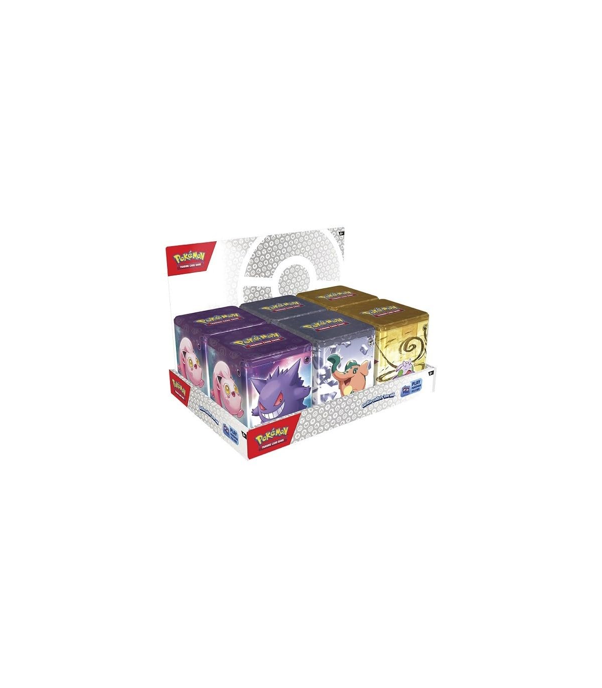 Bandai Juego de Cartas Pokémon TCG: Stacking Tins Q1 2024 Assort Escarlata y Purpura: Caja Metalica (Español), Juego de Cartas Pokémon: Emprende Tu Viaje como Entrenador, PC50468 Multicolor