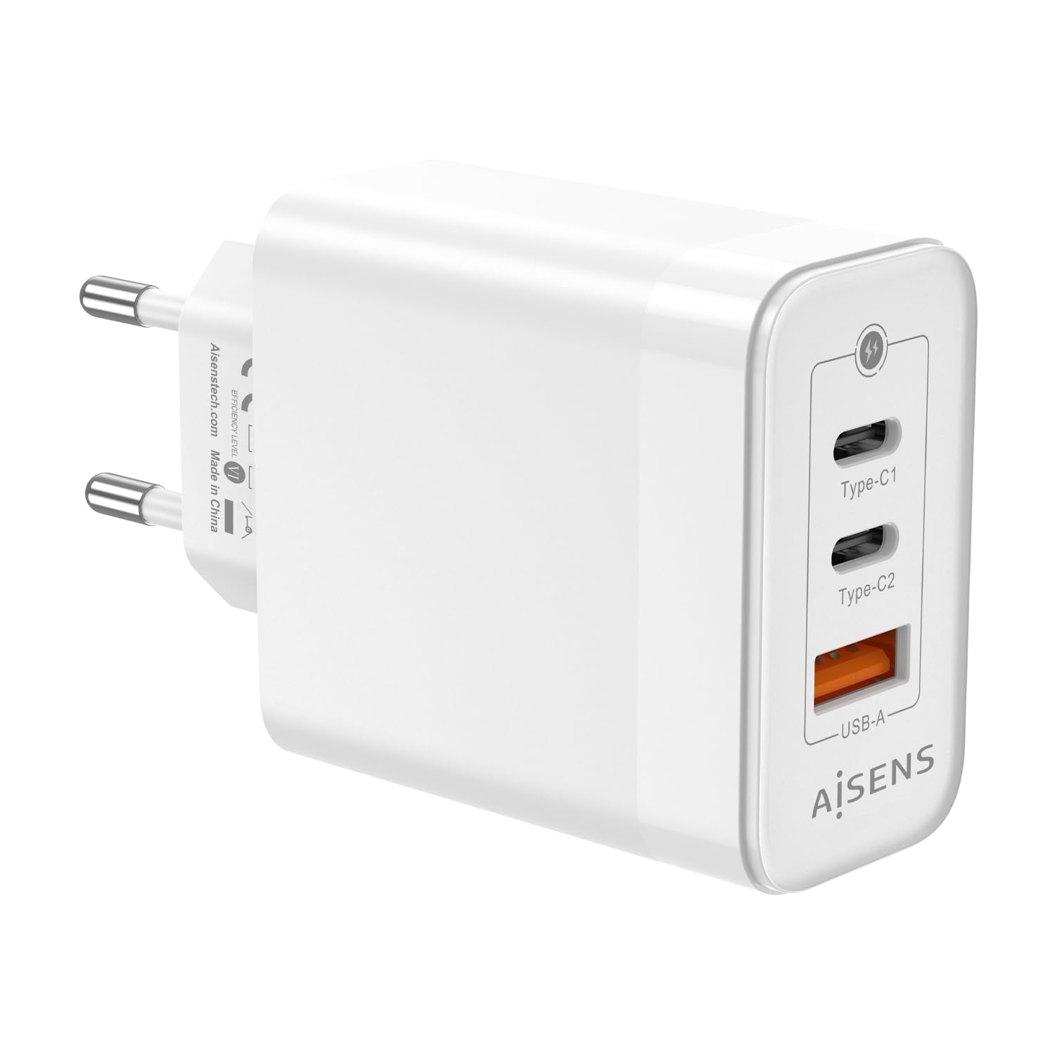 Cargador Gan de Pared Aisens ASCH-65W3P007-W/ 2xUSB Tipo-C/ 1x USB/ 65W