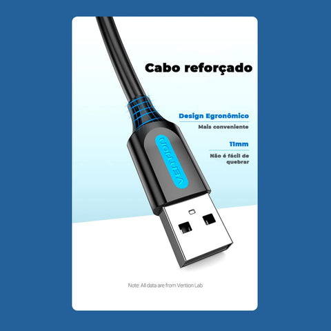 Cable USB 2.0 Vention COMBI/ USB Macho - MiniUSB Macho/ Hasta 10W/ 480Mbps/ 3m/ Negro