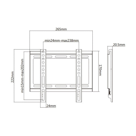 Soporte de Pared Fijo Aisens WT42F-157 para TV de 32-42'/ hasta 35kg