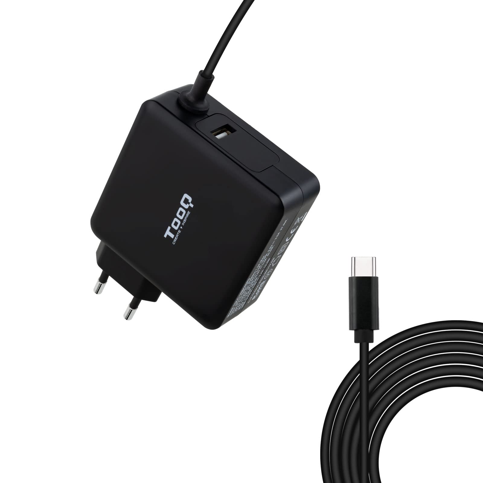 Cargador de Portátil TooQ TQLC-USBC90PD USB Tipo-C/ 90W/ Automático/ Voltaje 5-20V/ 1x USB Tipo-C