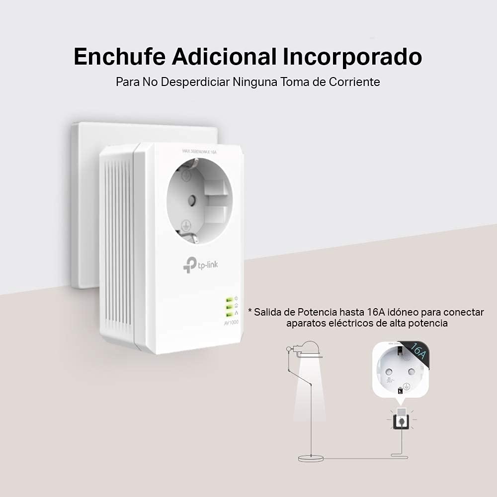 Adaptador Powerline TP-Link TL-PA7017P KIT AV1000 1000Mbps/ Alcance 300m/ Pack de 2