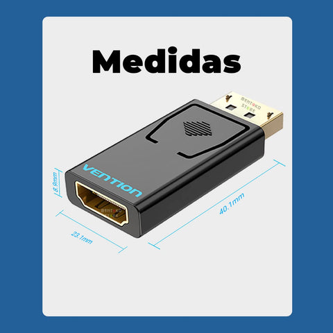 Adaptador Vention HBKB0/ DisplayPort Macho - HDMI Hembra