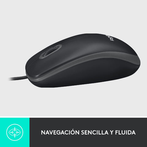 Ratón Logitech M100/ Hasta 1000 DPI/ Negro