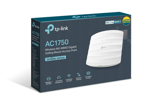 Punto de Acceso Inalámbrico TP-Link Omada EAP245 PoE 1700Mbps/ 2.4 GHz 5GHz/ Antena de 4dBi/ WiFi 802.11ac/n/b/g/a