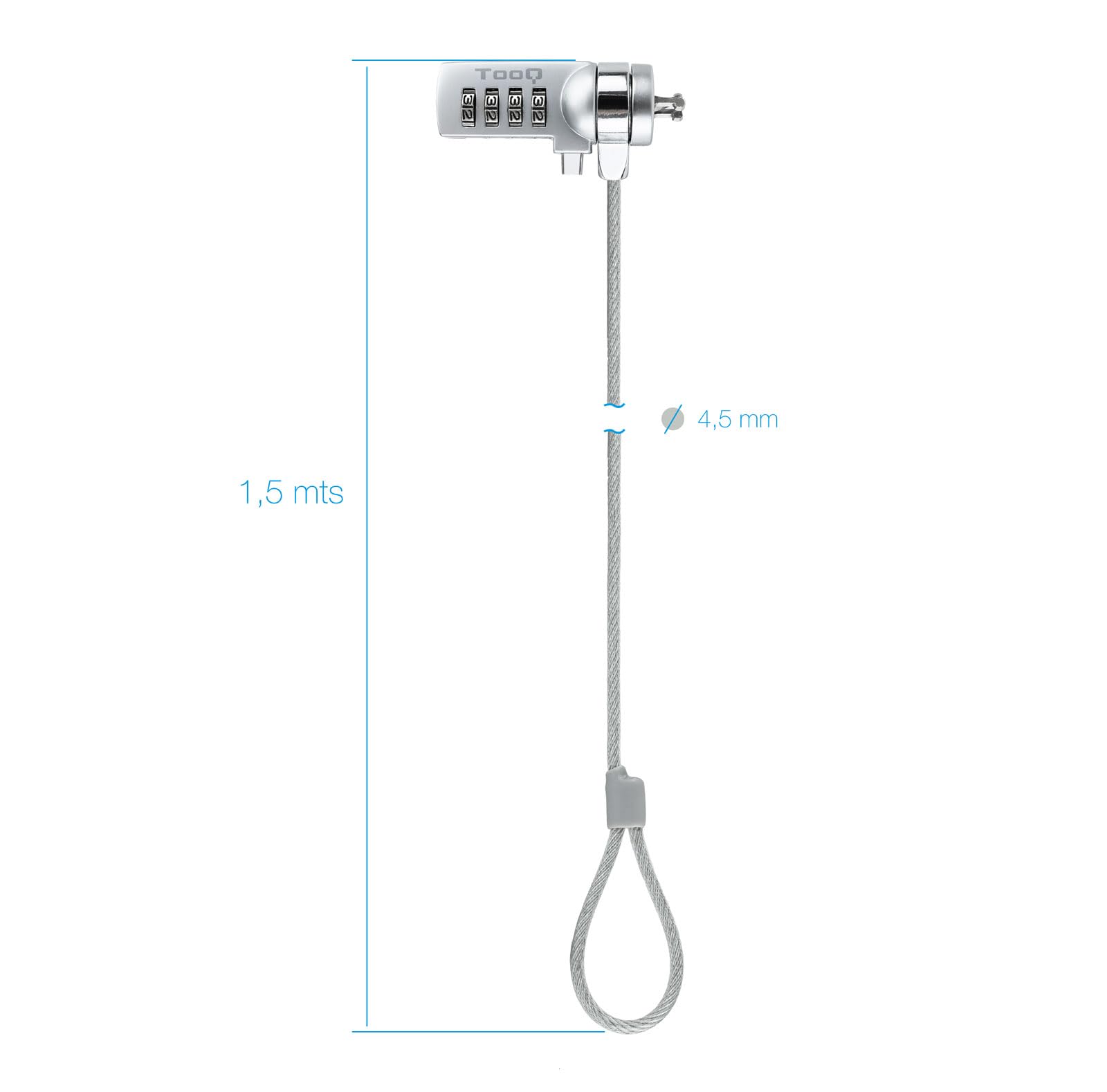 Cable de Seguridad para Portátiles TooQ TQCLKC0015/ 1.5m