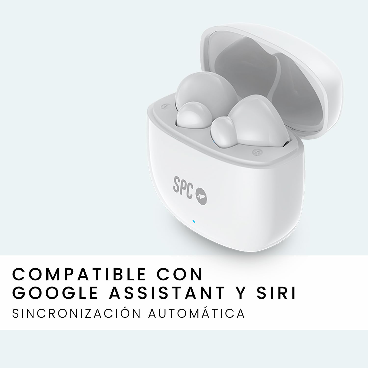 Auriculares Bluetooth SPC Zion 2 Play con estuche de carga/ Autonomía 7h/ Stick Corto 30mm/ Blancos