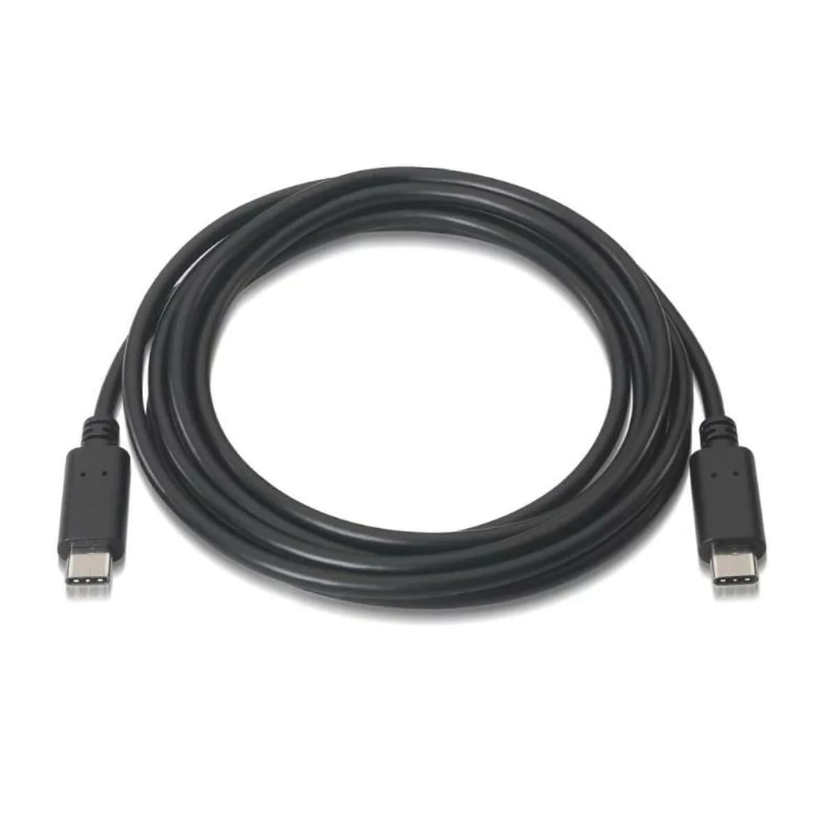 Cable USB 2.0 Tipo-C Aisens A107-0058/ USB Tipo-C Macho - USB Tipo-C Macho/ Hasta 9W/ 625Mbps/ 3m/ Negro