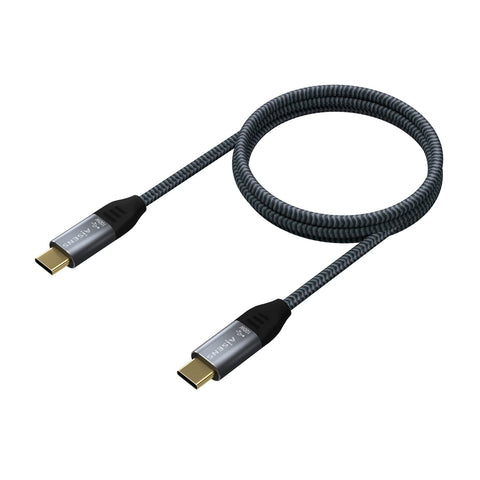 Cable USB 3.2 Tipo-C Aisens A107-0672 20GBPS 100W/ USB Tipo-C Macho - USB Tipo-C Macho/ Hasta 100W/ 2500Mbps/ 1.5m/ Gris