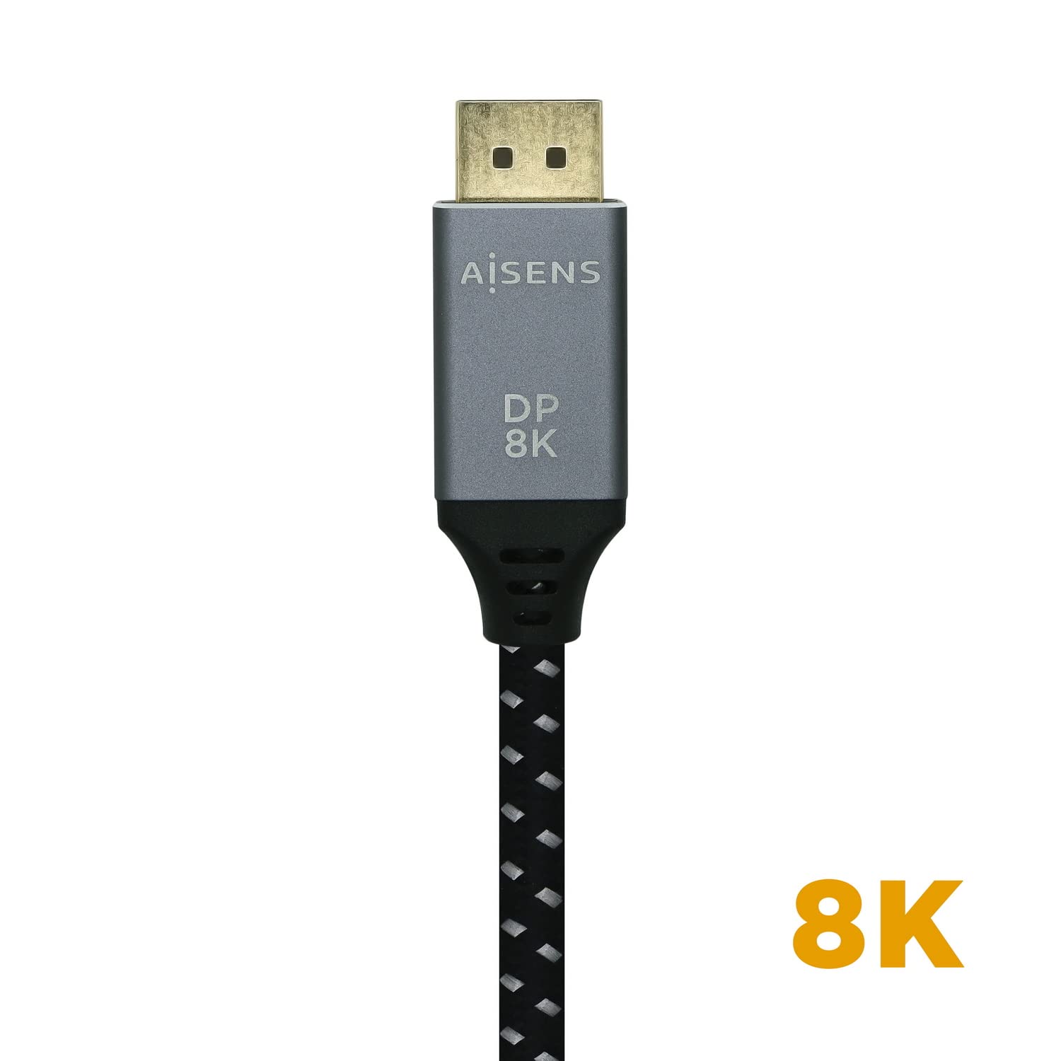 Cable DisplayPort 1.4 8K Aisens A149-0437/ DisplayPort Macho - DisplayPort Macho/ 2m/ Negro Gris